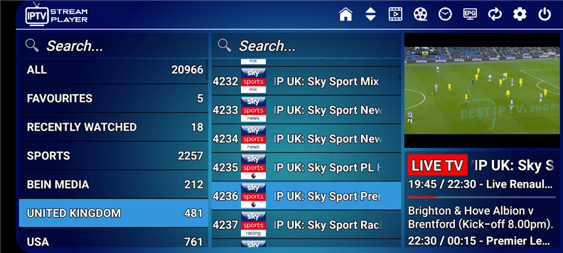 IPTV STREAM PLAYER